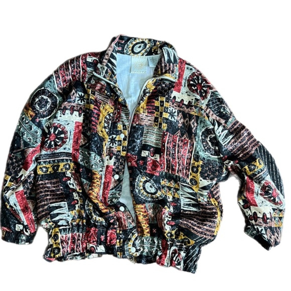 Women's Medium SOLARE SPORTA Vintage VTG 90s Sports Jacket Bohemian Style Boho
